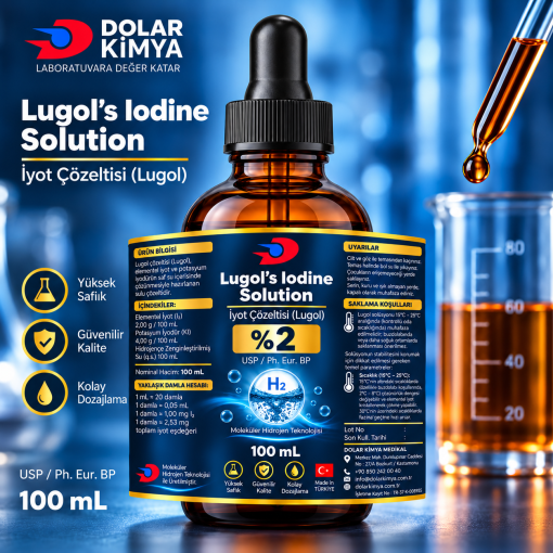 Lugol İyot Çözeltisi %2 (Cam Damlalıklı,Lügol) | 100 mL - Görsel 3