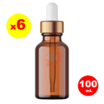 Amber Cam Şişe (Cam Damlalıklı Altın Kapak) - 100 mL x 6 ADET