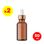Amber Cam Şişe (Cam Damlalıklı Altın Kapak) - 50 mL x 2 ADET