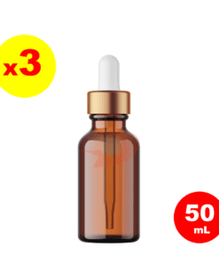 Amber Cam Şişe (Cam Damlalıklı Altın Kapak) - 50 mL x 3 ADET