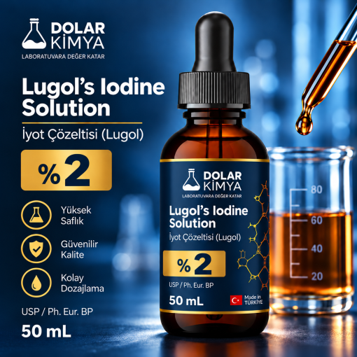 Lugol İyot Çözeltisi %2 (Cam Damlalıklı,Lügol) | 50 mL - Görsel 2