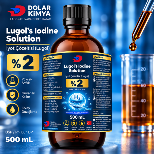 Lugol İyot Çözeltisi %2 (Cam Şişe Lügol) | 500 mL - Görsel 3