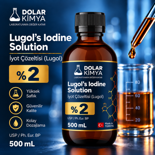 Lugol İyot Çözeltisi %2 (Cam Şişe Lügol) | 500 mL - Görsel 4
