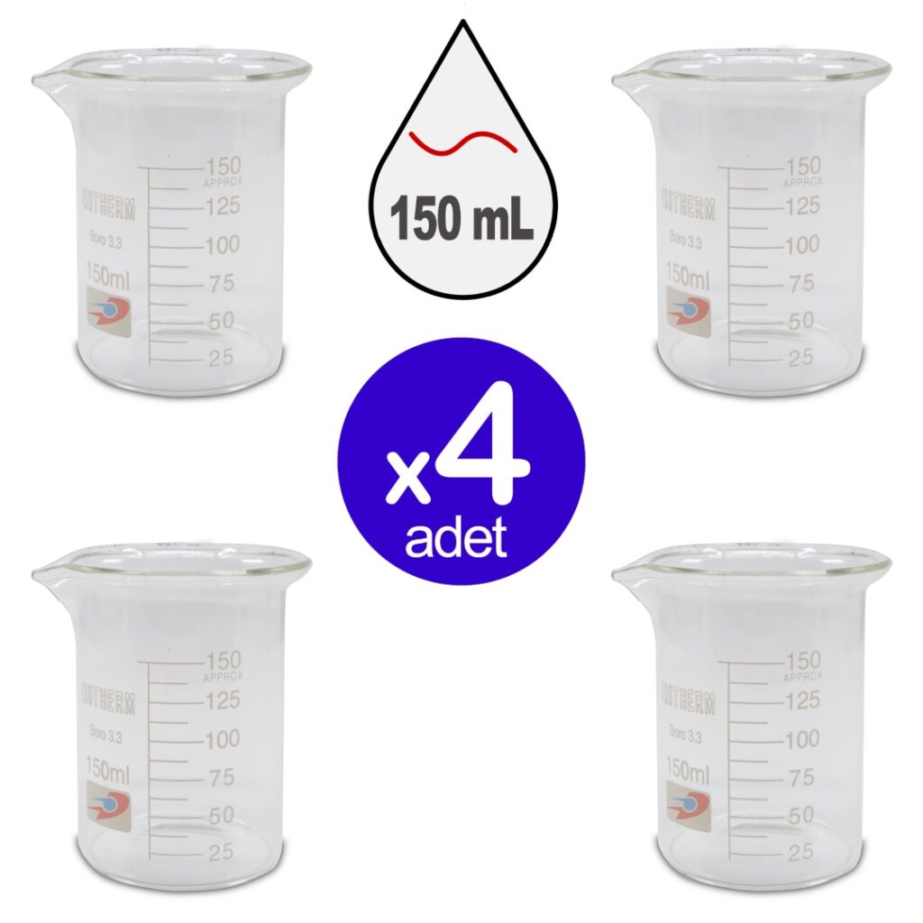 Cam Beher | Kısa Form - 150 mL x 4 ADET