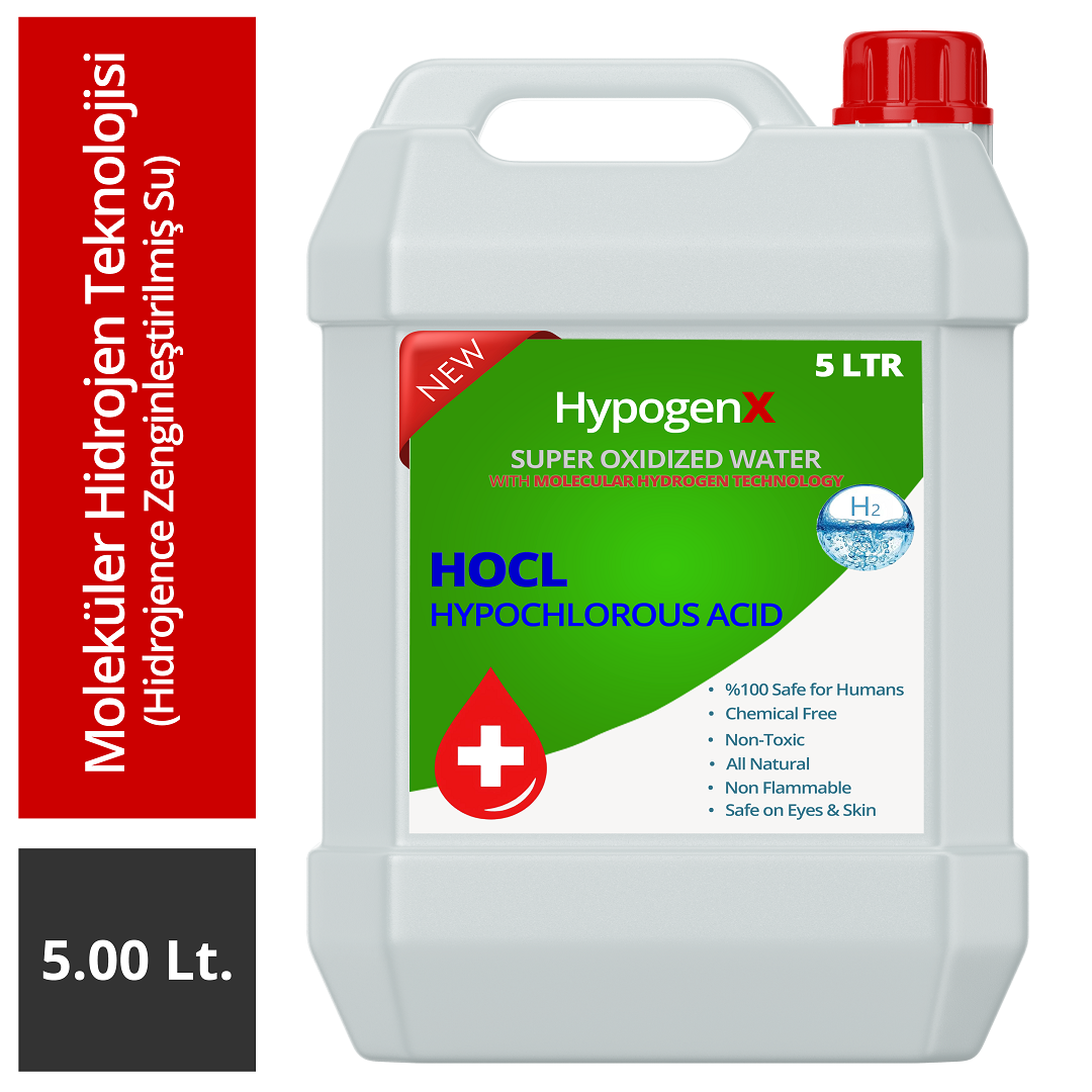 HypogenX Genel Temizlik Solüsyonu - 5 Litre Sprey Başlıklı (Hipokloröz Asit Bazlı,Alkolsüz) HypogenX Genel Temizlik Solüsyonu - 5 Litre Sprey Başlıklı (Hipokloröz Asit Bazlı,Alkolsüz) - Görsel 1