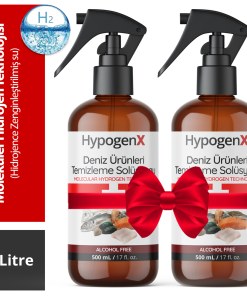 HypogenX Deniz Ürünleri Temizleme Solüsyonu - 1 Litre Sprey Başlıklı (Hipokloröz Asit Bazlı,Alkolsüz)
