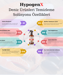 HypogenX Deniz Ürünleri Temizleme Solüsyonu - 5 Litre (Hipokloröz Asit Bazlı,Alkolsüz)