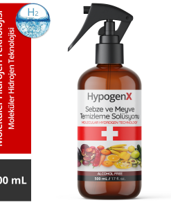 HypogenX Sebze ve Meyve Yıkama Solüsyonu - 500 mL (Hipokloröz Asit Bazlı)