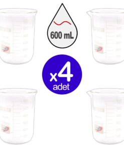 Cam Beher | Kısa Form - 600 mL x 4 ADET