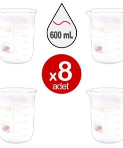Cam Beher | Kısa Form - 600 mL x 8 ADET