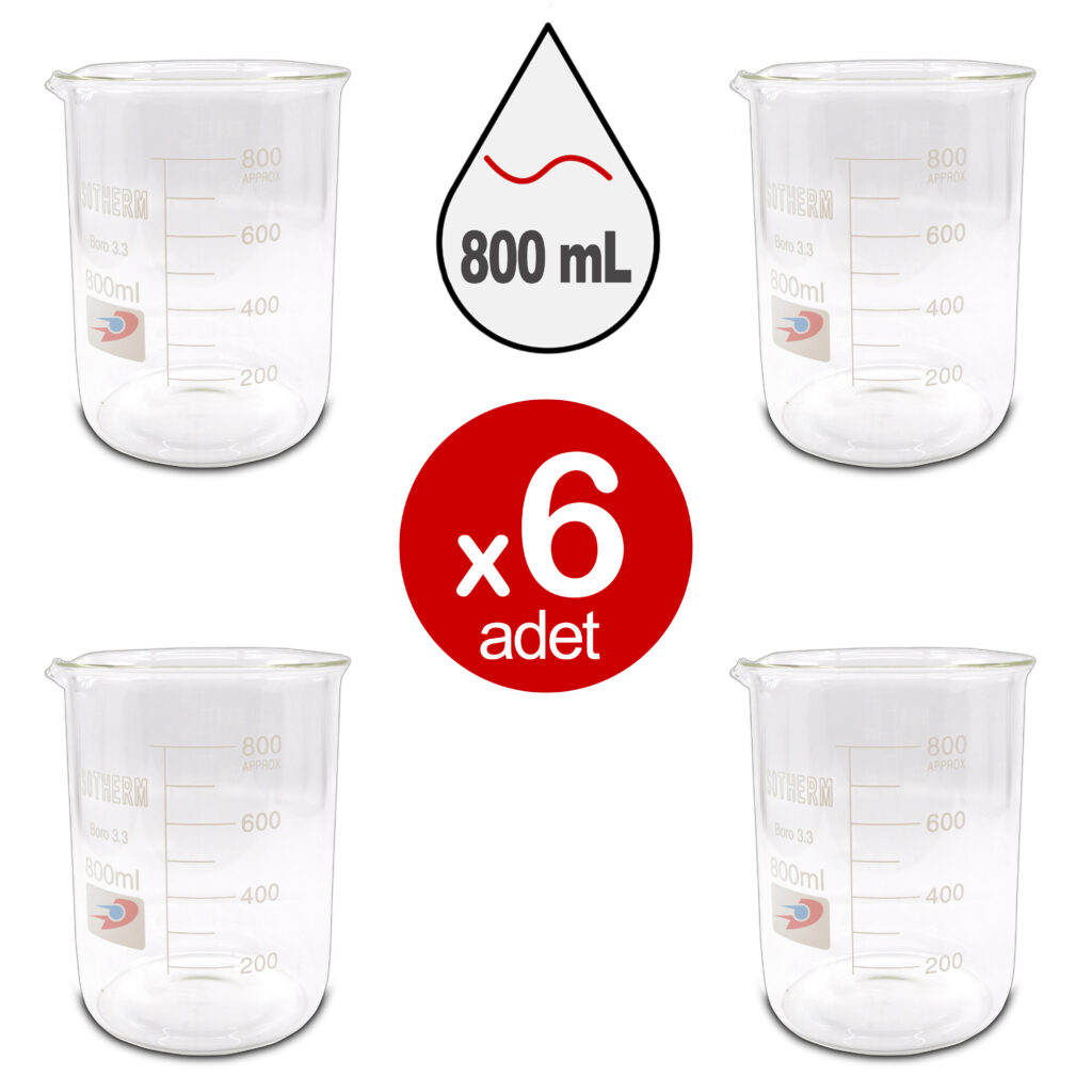 Isotherm CamBeher KisaForm Borosilikat Dereceli 800mLx6Adet
