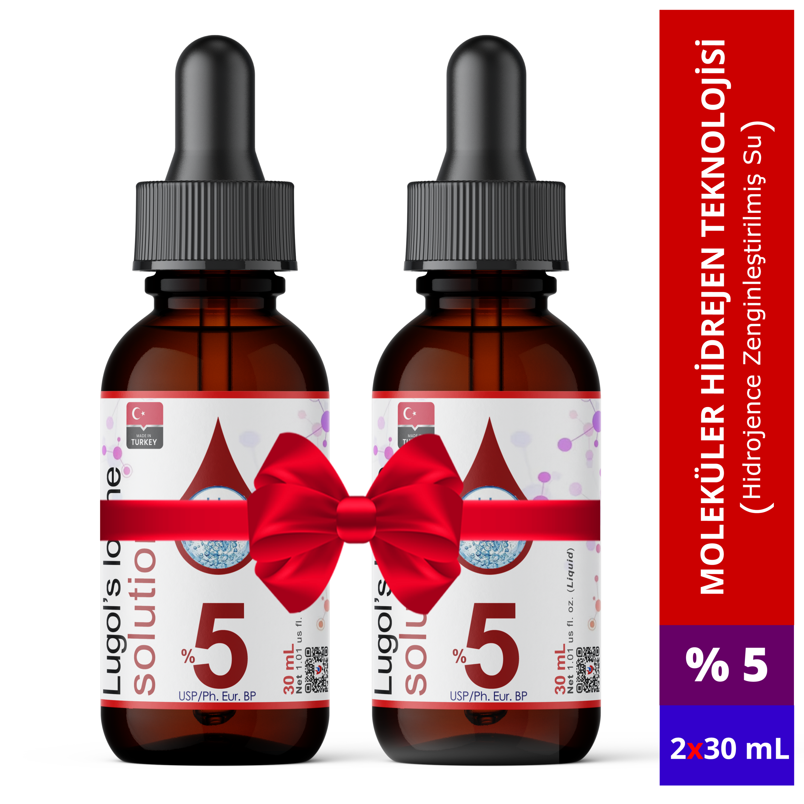 Lugol İyot Çözeltisi %5 (Cam Damlalıklı) | 2x30 mL Lugol İyot Çözeltisi %5 (Cam Damlalıklı) | 2x30 mL - Görsel 1