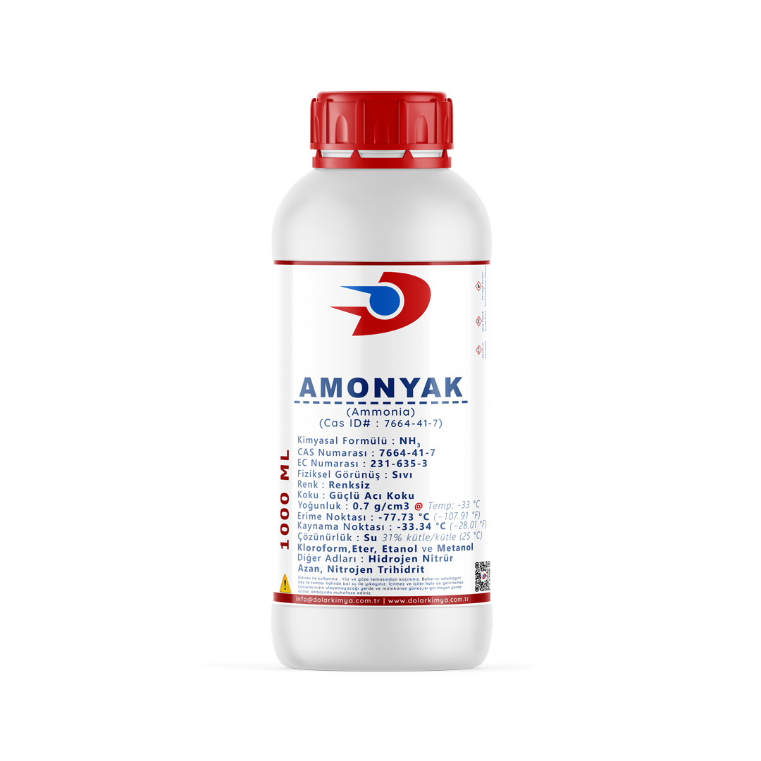 Amonyak (%25 Sulu Amonyak, Amonyum Hidroksit) Amonyak - 1 Litre (%25 Sulu Amonyak, Amonyum Hidroksit) - Görsel 1