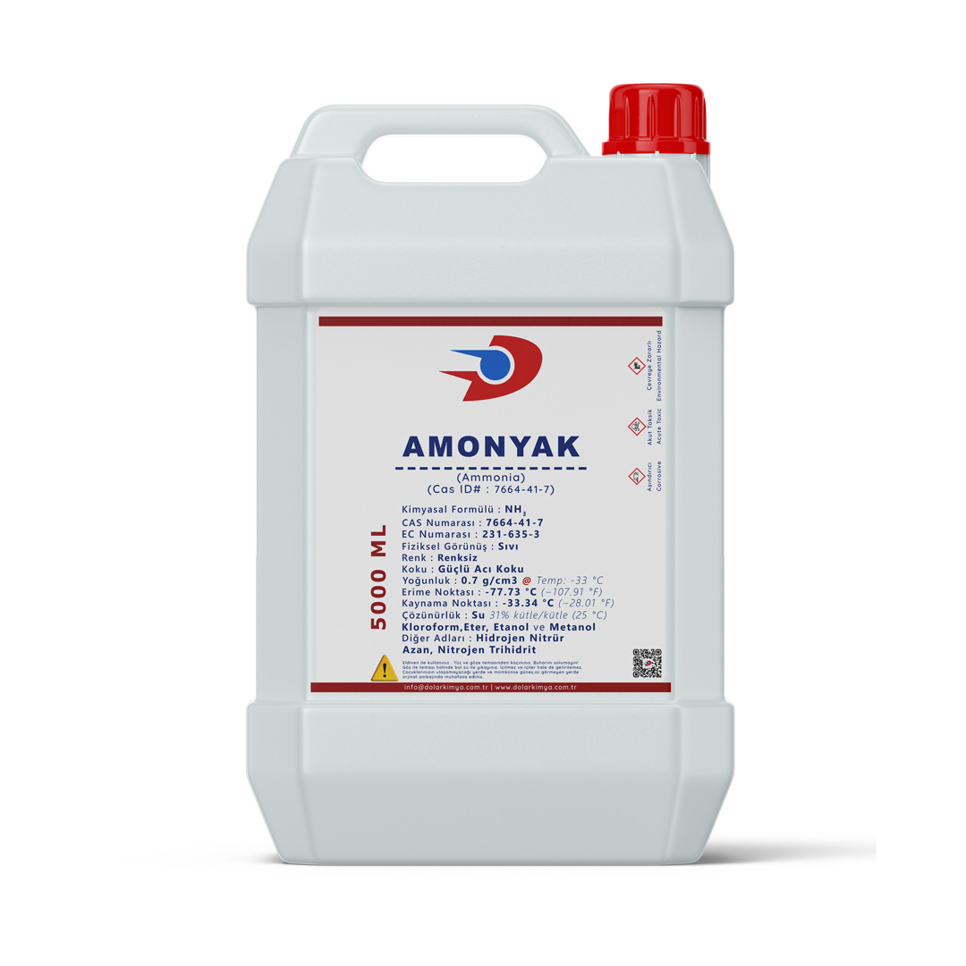 Amonyak (%25 Sulu Amonyak, Amonyum Hidroksit) Amonyak - 5 Litre (%25 Sulu Amonyak, Amonyum Hidroksit) - Görsel 1