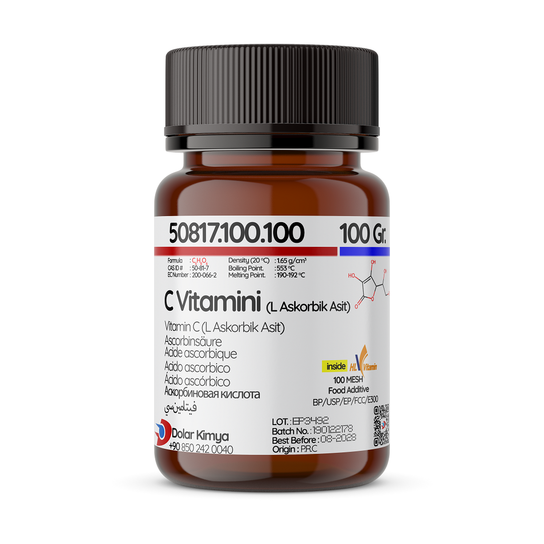 C Vitamini (Askorbik Asit, E 300) - 100 Gram C Vitamini (Askorbik Asit, E 300) - 100 Gram - Görsel 1