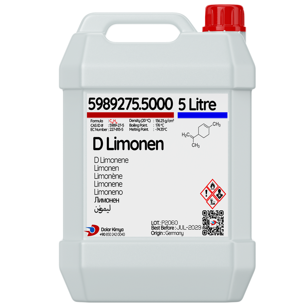 D-Limonen - 5 Litre (D-Limonene,Turunçgil Terpeni, CAS 5989-27-5) D-Limonen - 5 Litre (D-Limonene,Turunçgil Terpeni, CAS 5989-27-5) - Görsel 1