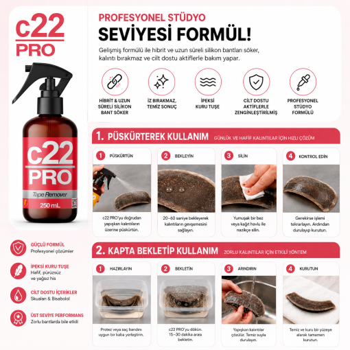 c22 PRO – Premium Protez Saç Bant Sökücü - Görsel 4